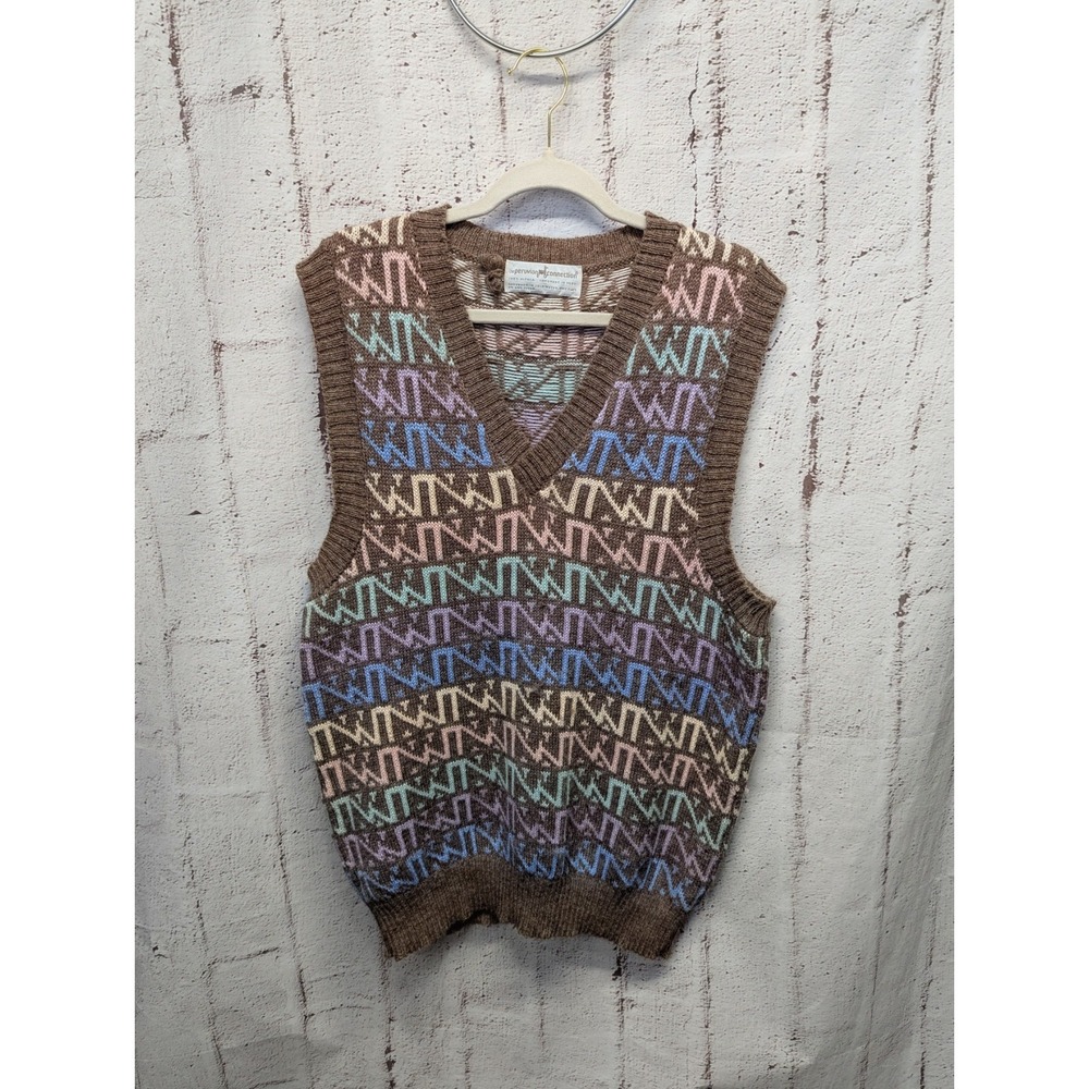 Peruvian‎ Connection Alpaca HandMade Knitted Vest Sweater Peru Pastel Colors
